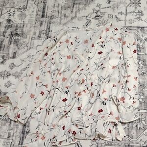 Sienna Sky Floral Blouse - White and Red